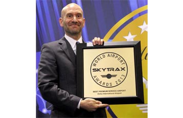 Qatar Airways Vice-President Commercial North, South & Western Europe Paul Johannes Paul Johannes, Vice President Commercial Europe Qatar Airways, collects the award for Best Premium Service Airport on behalf of the airline at the Skytrax 2013 World Airport Awards World’s held at the Passenger Terminal EXPO in Geneva.