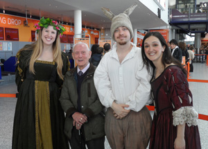 easyJet and Shakespearean actors support campaign at Bristol Airport to recognise 23 April as National William Shakespeare Day