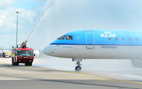 Photo Caption: Leeds Bradford Airport welcomes the Embraer 190 KLM Cityhopper.