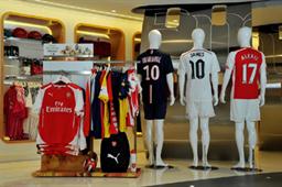 Fans of Arsenal, Real Madrid, Paris Saint-Germain and AC Milan can choose from a wide selection of football fan ware at the Emirates Official Stores.