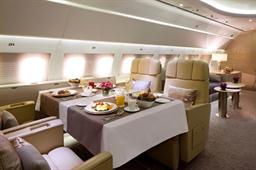 Spacious interiors of Emirates Executive, luxury private jet