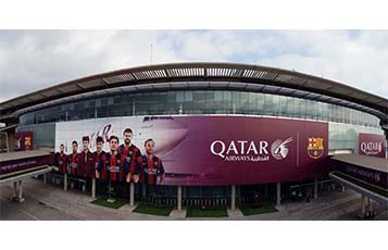 Qatar Airways renewed the branding that covers FC Barcelona's stadium, Camp Nou  