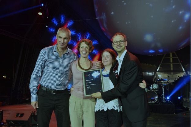 Celebrating Transavia’s confirmed frequency increase and being Highly Commended at World Routes Marketing Awards in Durban last night, Budapest Airport’s Airline Development Managers, Sándor Saly and Eszter Almási, and Head of Airline Development, Balázs Bogáts (far right), with Katie Bland, Director Routes, UBM.