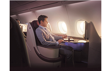 The A380 provides outstanding levels of comfort in both Business and Economy Class 