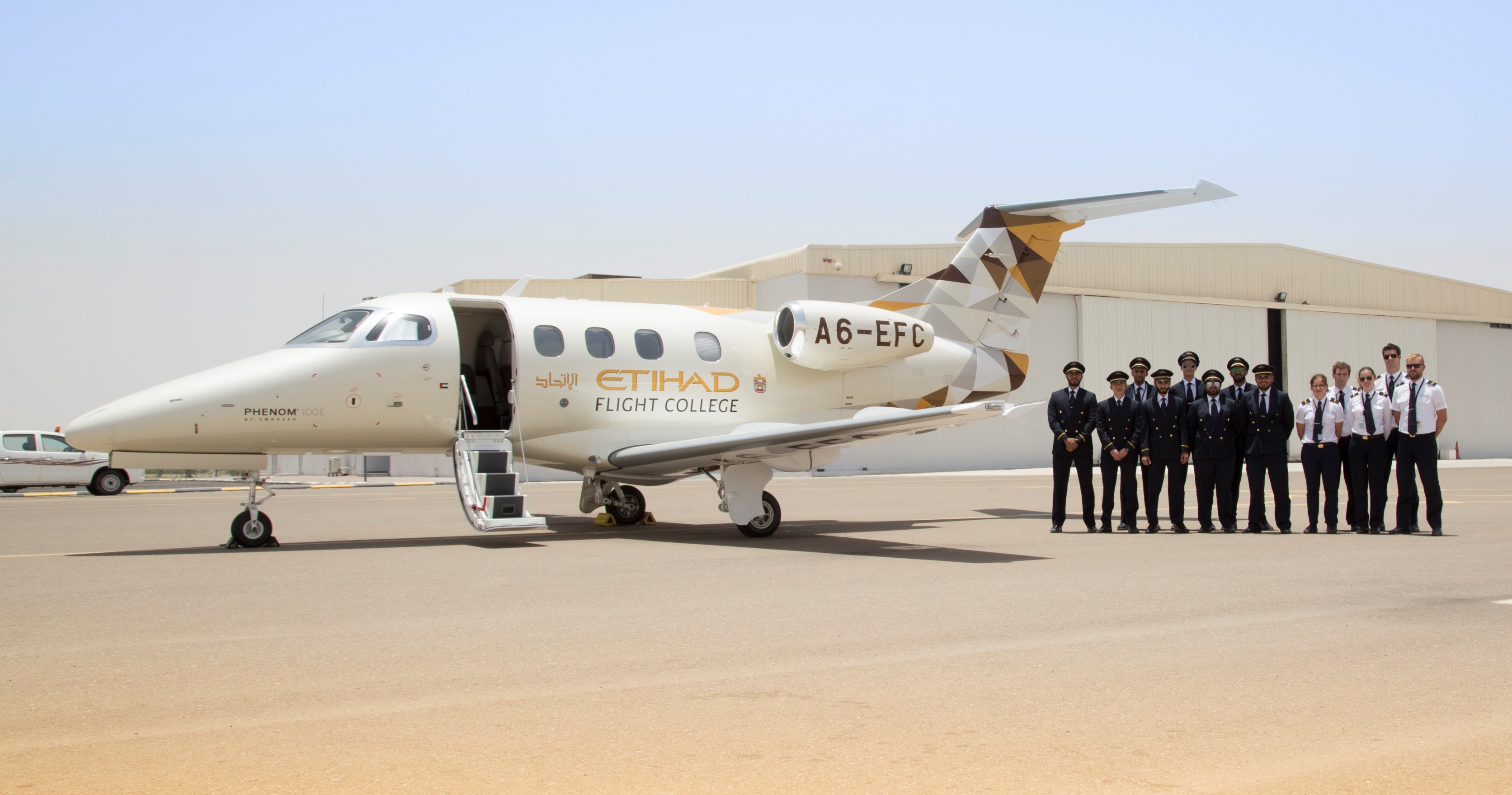 Etihad Flight College takes delivery of its first Phenom 100E from Embraer Executive Jets