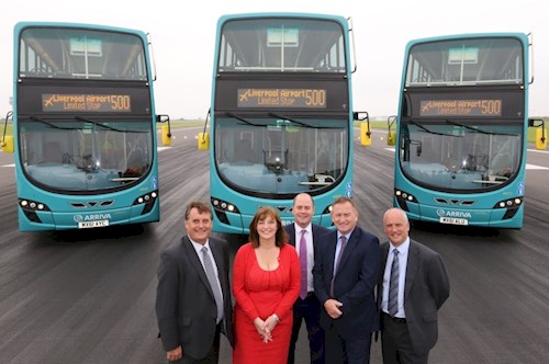 Upgraded bus service to and from Liverpool John Lennon Airport now connects travellers to busy rail station and bus interchange 