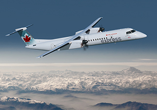 Bombardier Q400 aircraft in Air Canada Express’ livery