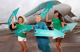 Aer Lingus cabin crew June Courtenage joins models Gemma McCorry and Niamh Cunningham as they brave the autumn chill to announce the launch of Aer Lingus' Summer 2017 Schedule. In addition to London Heathrow, Northern Ireland holidaymakers can fly direct from Belfast City Airport to their favourite sun destinations including Alicante, Malaga, Faro and Palma, from £40.99, for travel from the end of March through to the end of October 2017.