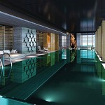 Indoor lap pool at Four Seasons Hotel Pudong, Shanghai (rendering)