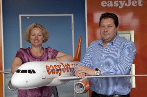 Paul Simmons, easyJet’s UK Director with Eastern Region MEP, Vicky Ford