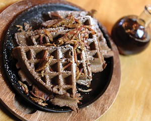 Chocolate bacon waffle