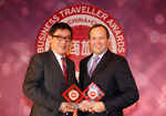 Cathay Pacific’s General Manager China Dane Cheng (left) and Panacea Publishing Asia Pacific’s Managing Director Julian Gregory (right) at the 2012 Business Traveller China Awards.