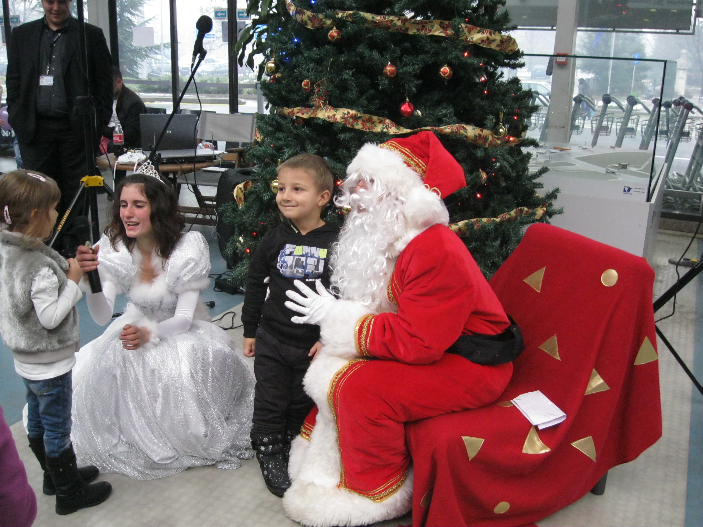 Santa Claus arrived by helicopter at Sofia Airport