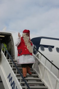 Santa Claus arrives in Budapest with an Airbus