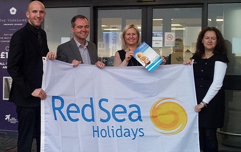 (L-R) James Broughton, Sales and Marketing Manager at Leeds Bradford Airport, Jason Hilton, Sales Director at Red Sea Holidays, Emma Holliday, Leisure Sales Executive at Leeds Bradford Airport and Nicola Graham, Trade Relations Manager at Red Sea Holidays.