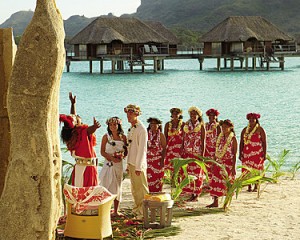 Polynesian wedding on the beach