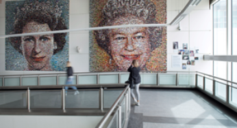 ‘The People’s Monarch’ Mosaic gives London Gatwick Passengers a warm British welcome