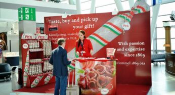 Budapest Airport passengers welcomed by giant Hungarian salami advertisement