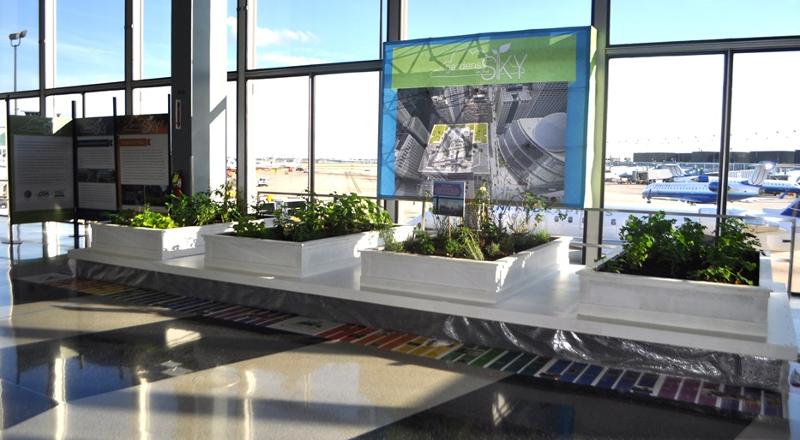 The new garden exhibit at O'Hare is in Terminal 2, past security in the corridor between Concourses F and G.