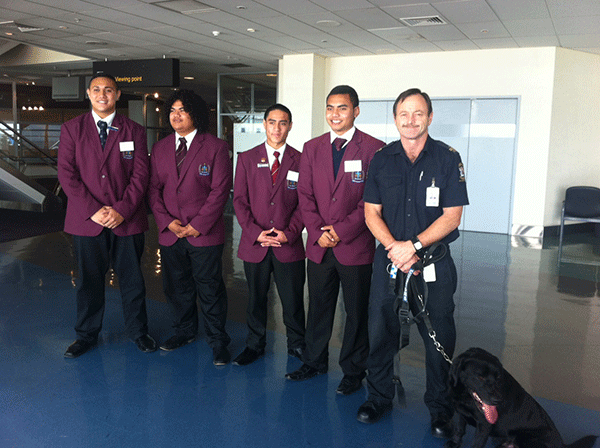 A group of De La Salle College students experience different career paths at Auckland Airport.