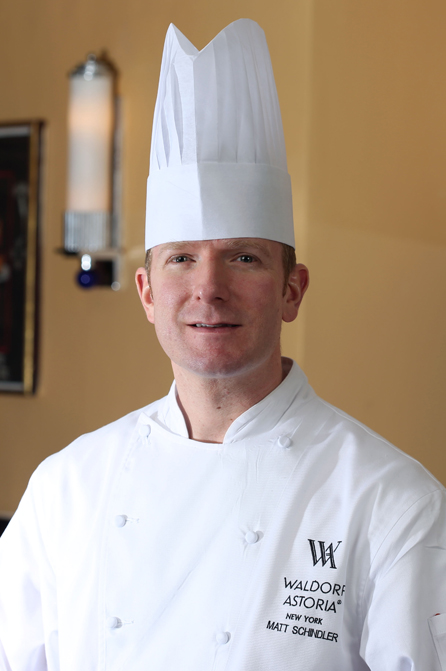 The Waldorf Astoria New York is pleased to announce the appointment of Matthew Schindler as the hotel’s chef de cuisine. Credit: Waldorf Astoria