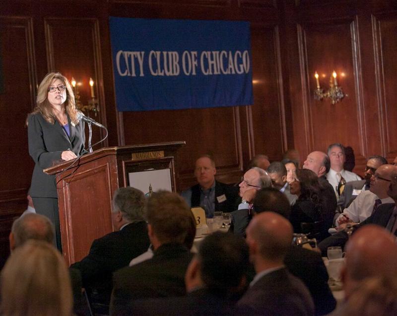 Chicago Department of Aviation (CDA) Commissioner Rosemarie S. Andolino addressed the City Club of Chicago