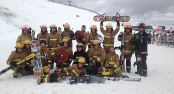 Firefighters from Queenstown, Wanaka and Auckland Airport raised money for Wakatipu’s Bruce Grant Youth Trust in the annual Chill Factor Challenge