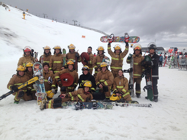 Firefighters from Queenstown, Wanaka and Auckland Airport raised money for Wakatipu’s Bruce Grant Youth Trust in the annual Chill Factor Challenge