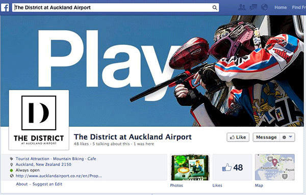 The District at Auckland Airport launched Facebook page