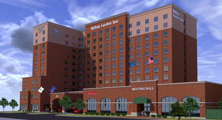 Rendering of the Hilton Garden Inn and Homewood Suites by Hilton Oklahoma City-Bricktown