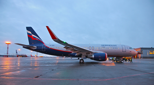 Aeroflot took delivery of new A320 fitted with state-of-the-art aerodynamic Sharklets wing-tips 