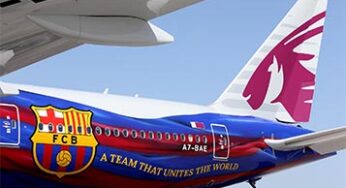 Qatar Airways introduces FC Barcelona’s livery for the first time on Boeing 777