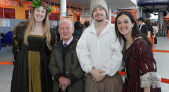 easyJet and Shakespearean actors support campaign at Bristol Airport to recognise 23 April as National William Shakespeare Day