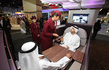 Hundreds of visitors tried out the new A380 First Class seat at ATM Dubai