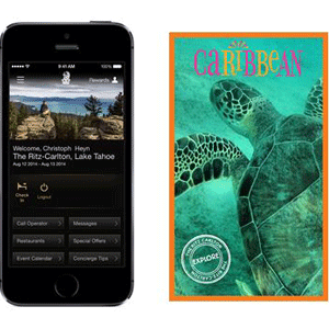 Pictured: a socially-driven feature of the enhanced Mobile App includes a shareable Travel Poster. Guests can apply unique filters to their images and share across social channels or save to their camera roll. 