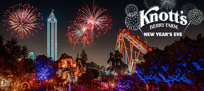 Special fireworks, live entertainment, and extended hours, plus Knott’s signature rides and attractions at Knott’s Merry Farm on to the New Year's Eve 