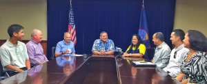 Picture: L/R: Paul Pruangkarn, Manager – Communications, PATA; Chris Flynn, Director – Pacific, PATA; Mario Hardy, CEO, PATA; Eddie Baza Calvo; Governor of Guam; Tina Rose Muna Barnes, Legislative Secretary and Chairwoman of Committee on Municipal Affairs, Tourism, Housing and Historic Preservation, Guam Legislature; Mark Baldyga, Chairman of the Board of Directors, GVB; Jon Nathan Denight, General Manager, GVB; and Pilar Laguana, Marketing Manager, GVB, and Chairperson, PATA Micronesia Chapter.
