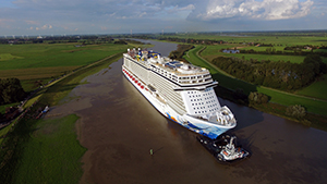 Norwegian Escape successfully completed her approximately 24-hour long conveyance along the Ems River 