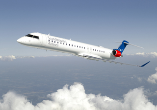 Bombardier CRJ900 aircraft in SAS livery