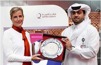 Pictured during the fundraising drive organised at Hamad International Airport (HIA) in celebration of World Sight Day are HRH Princess Sophie, the Countess of Wessex (left) and HIA’s COO Badr Al-Meer.