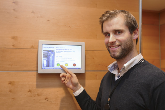 Oslo Airport installed feedback screens in all of the airport's restroom facilities 