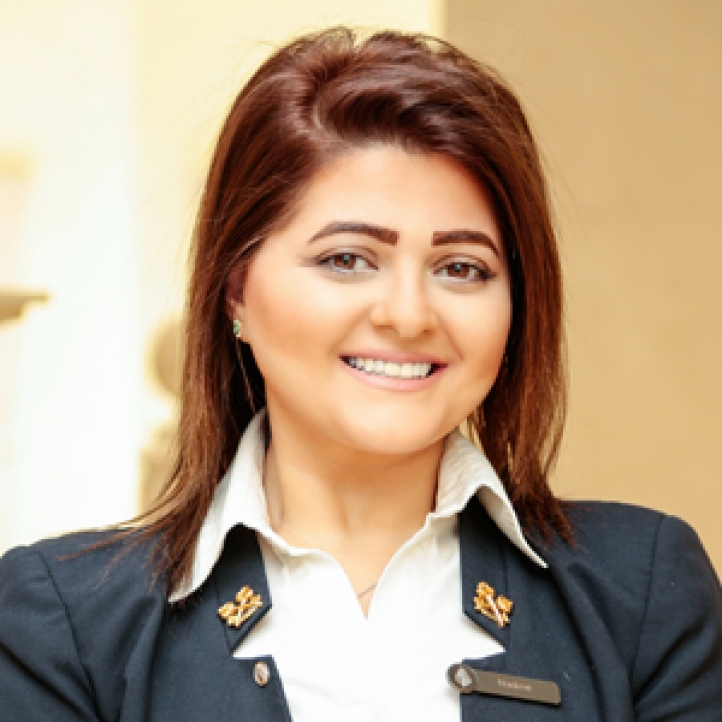 Four Seasons Hotel Amman Guest Experience Manager Nadine Khabbaz, the first and only female in Jordan to receive Golden Keys from Les Clef D’Or 