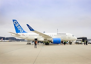 Bombardier CS100 route-proving aircraft