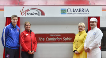 Virgin Trains unveils newly-named Pendolino train to recognise the people of Cumbria following the floods in December 2015