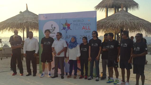 China’s World Table Tennis champion Jiang Jialiang in Maldives for 24 hours Table Tennis marathon to celebrate World Table Tennis Day 