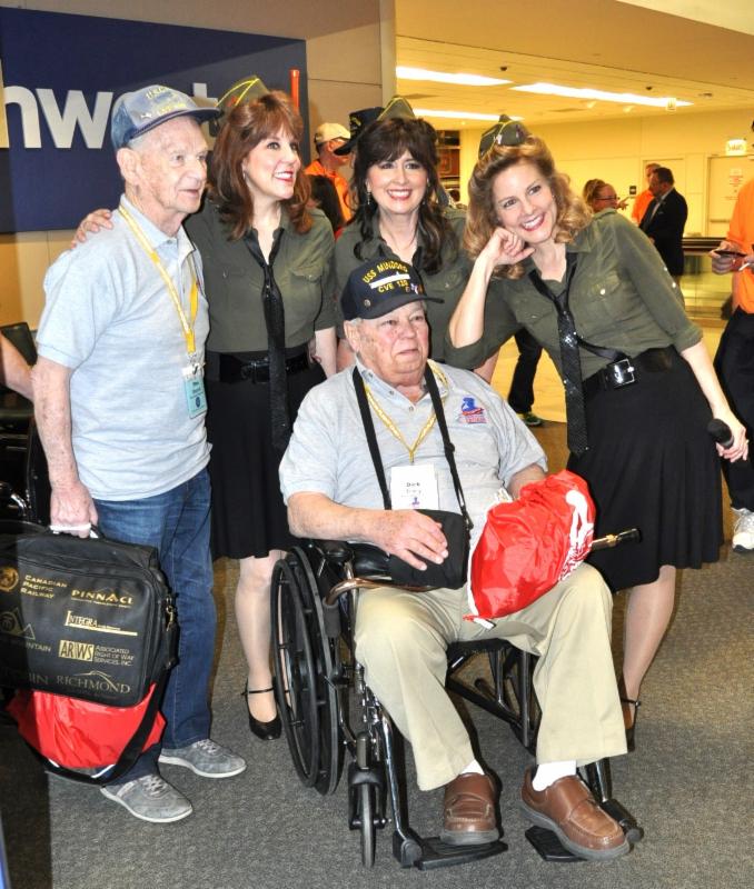  Veterans and the Legacy Girls at Midway International Airport on April 13, 2016.
