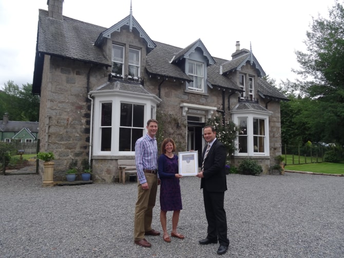 Callater Lodge in Braemar awarded ‘Gold’ status from VisitScotland 