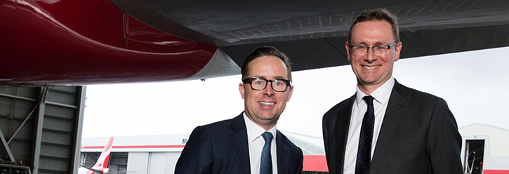 Qantas Group Chief Executive Officer Alan Joyce and Tourism Australia Managing Director, John O'Sullivan.