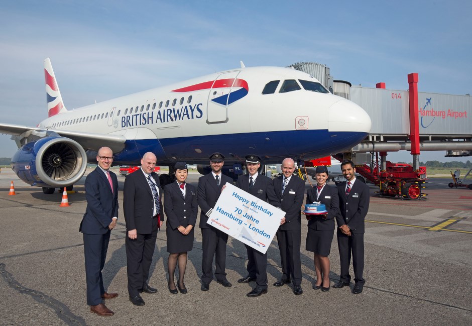 British Airways and Hamburg Airport celebrated seventieth anniversary of the Hamburg-London route