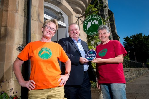 Jessie Mac’s hostel in Birnam, Perthshire received VisitScotland’s Five Star Quality Assurance Award